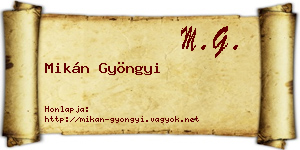 Mikán Gyöngyi névjegykártya